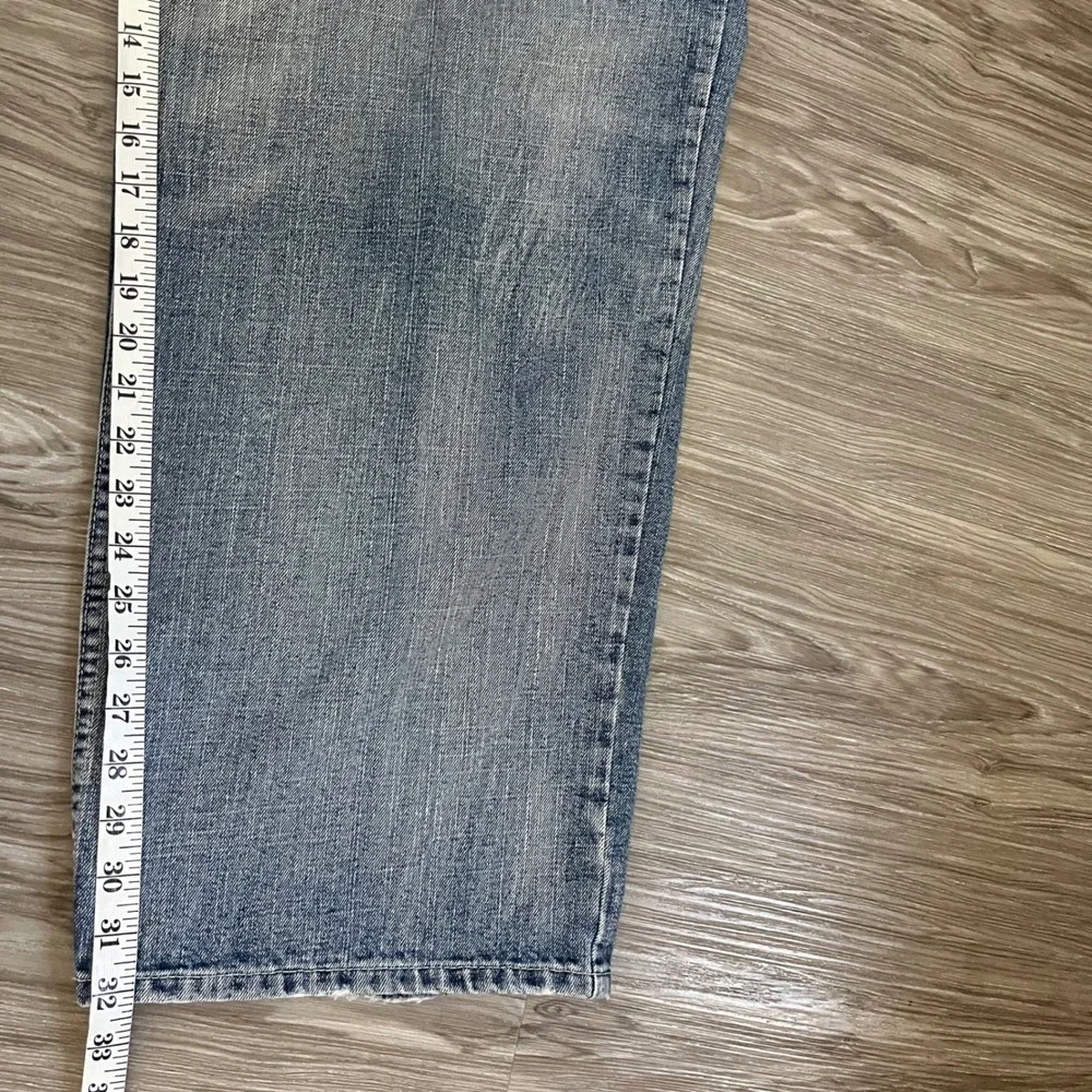 Phat Farm Vintage Baggy Wide Leg Denim Jeans Light Wash Mens 42x33 Y2K Hip Hop